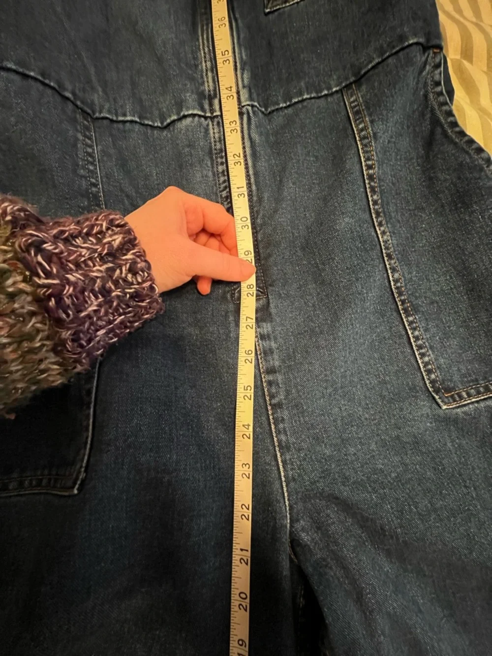 Lucy&Yak Denim Zip Front Jumpsuit - Blue - Picture 6 of 8
